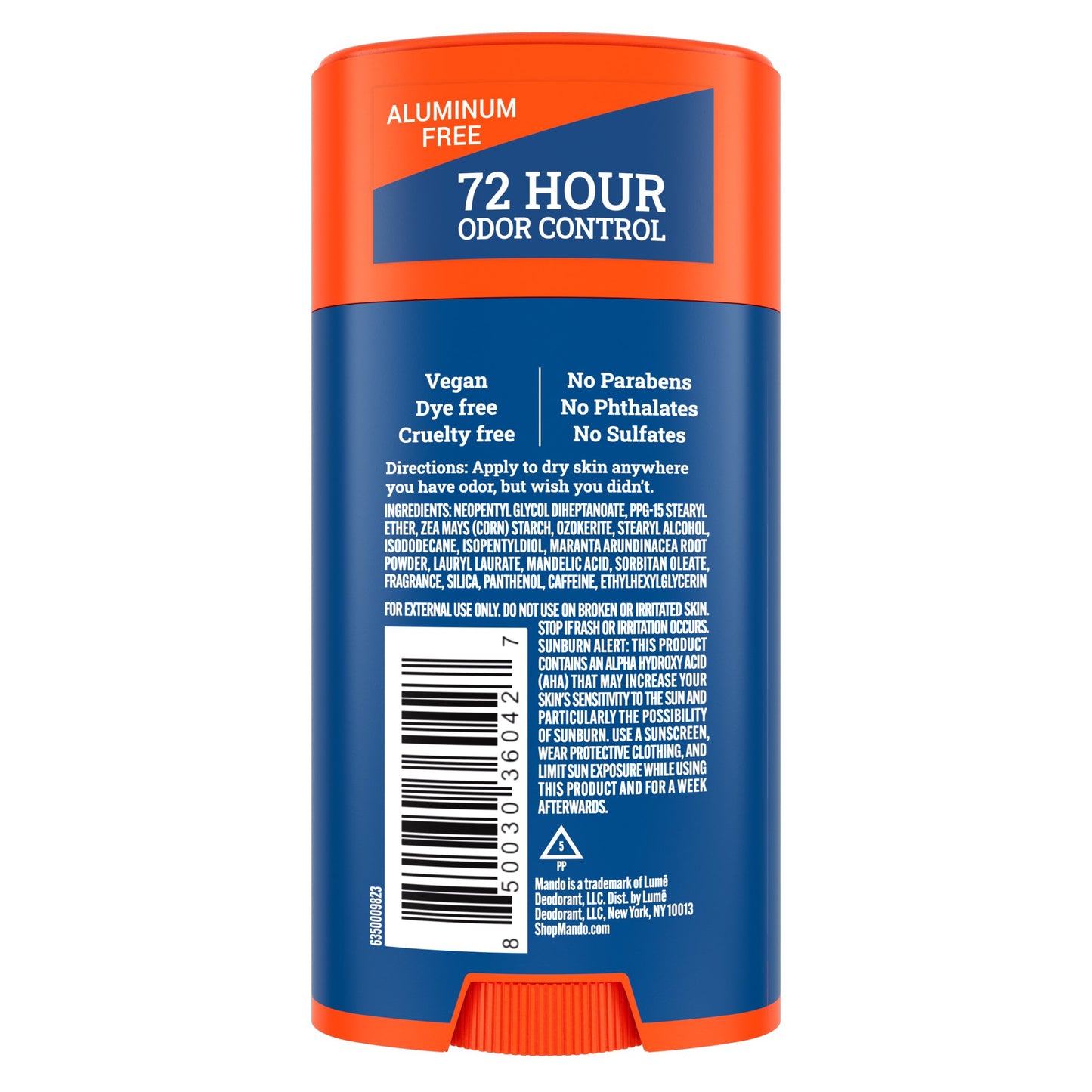 Mando Whole Body Deodorant - Men's Aluminum-Free Smooth Solid Stick Deodorant - Pro Sport