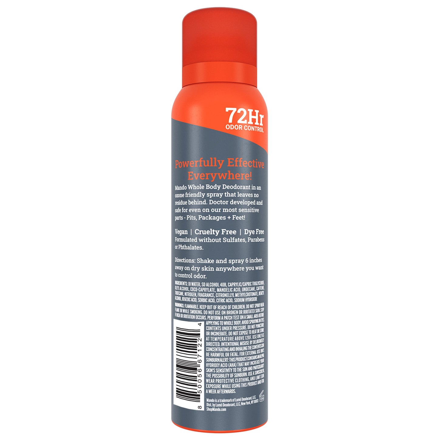 Mando Whole Body Men's Deodorant - Invisible Spray Deodorant - Aluminum Free - Mt Fuji