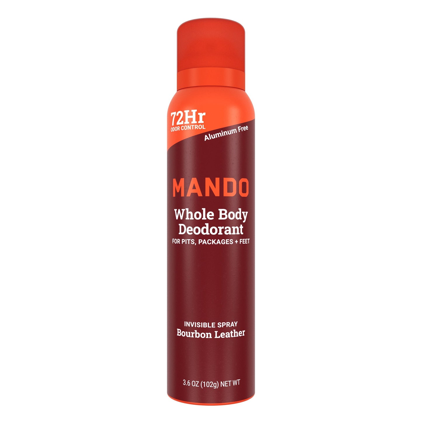 Mando Whole Body Men's Deodorant - Invisible Spray Deodorant - Aluminum Free - Bourbon Leather