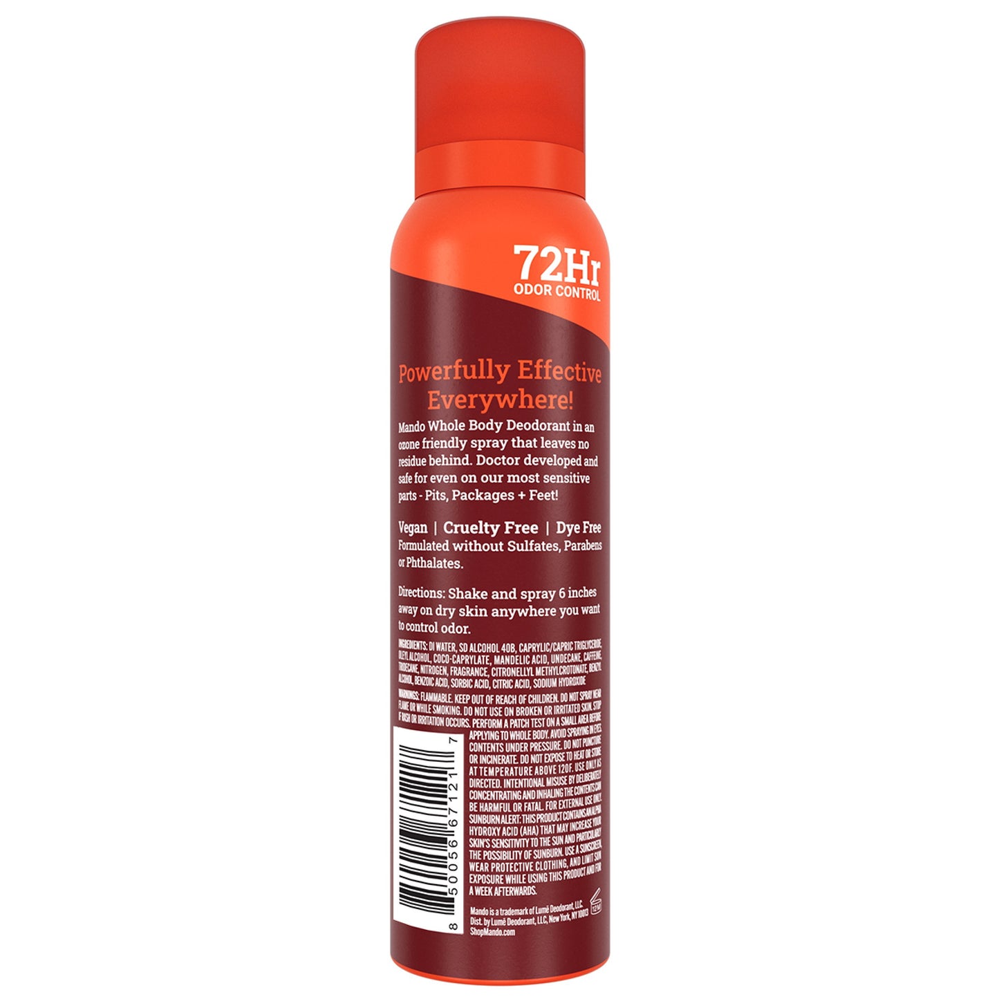Mando Whole Body Men's Deodorant - Invisible Spray Deodorant - Aluminum Free - Bourbon Leather
