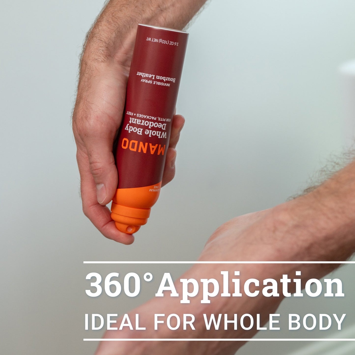 Mando Whole Body Men's Deodorant - Invisible Spray Deodorant - Aluminum Free - Bourbon Leather