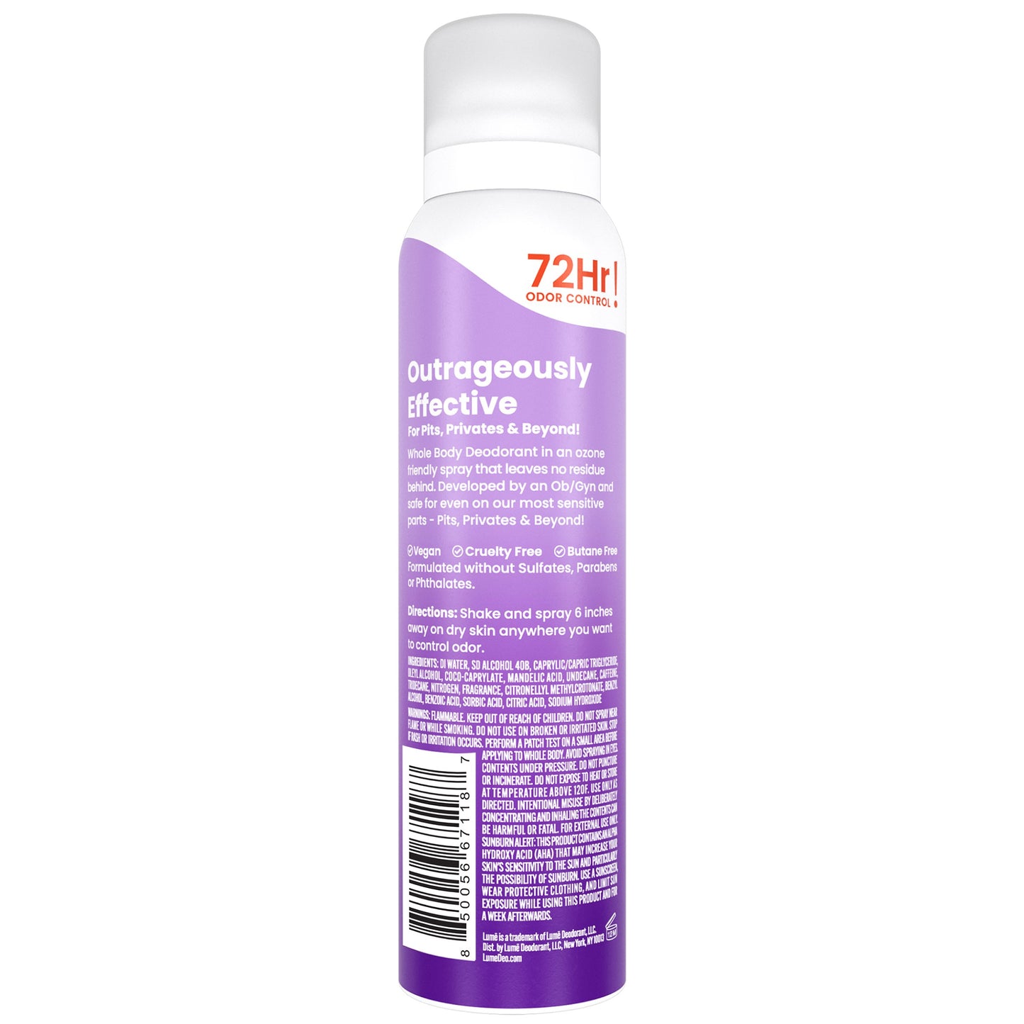 Lume Whole Body Aluminum Free Women's Invisible Spray Deodorant - Lavender Sage Scent