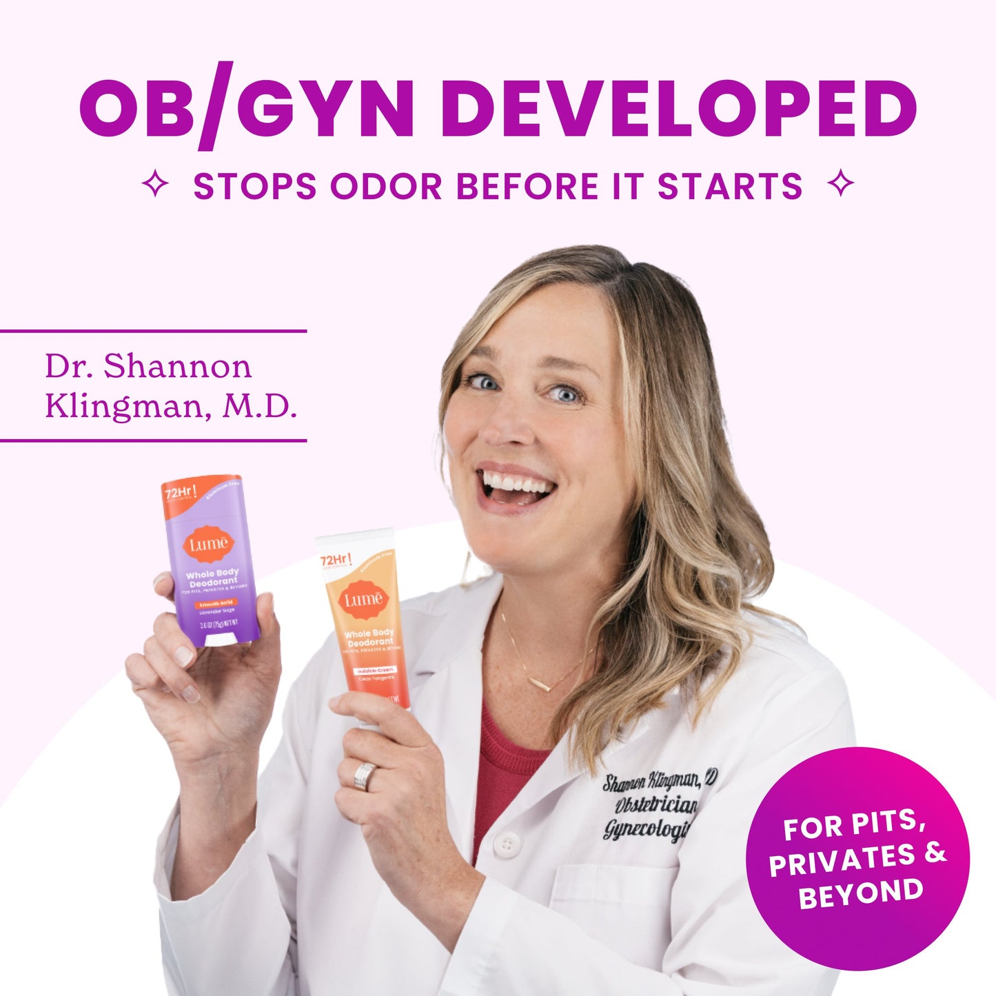 Lume Whole Body Aluminum Free Women's Invisible Spray Deodorant - Lavender Sage Scent