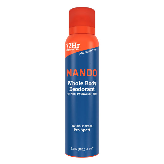 Mando Whole Body Men's Deodorant - Invisible Spray Deodorant - Aluminum Free - Pro Sport