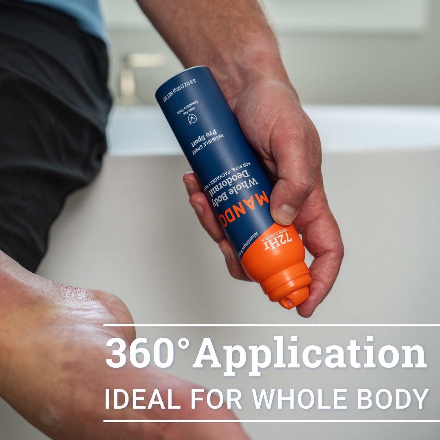 Mando Whole Body Men's Deodorant - Invisible Spray Deodorant - Aluminum Free - Pro Sport