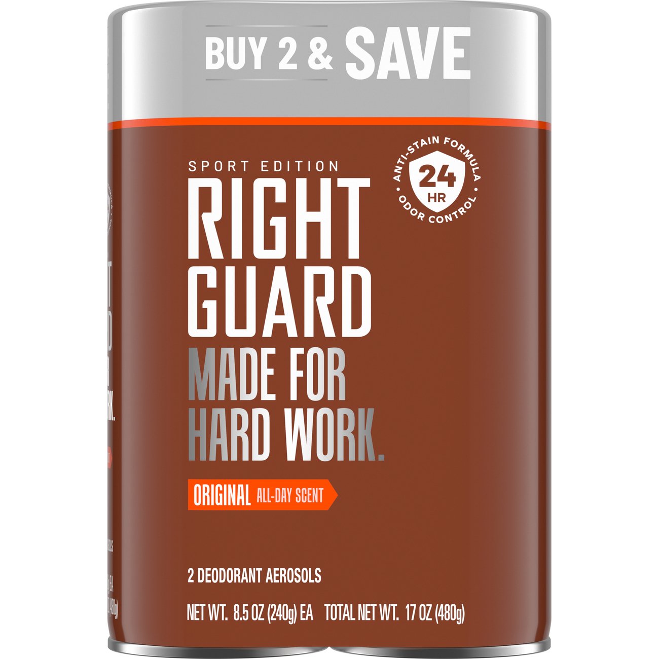 Right Guard Sport Edition Men's Spray Deodorant - Original, 2 pk