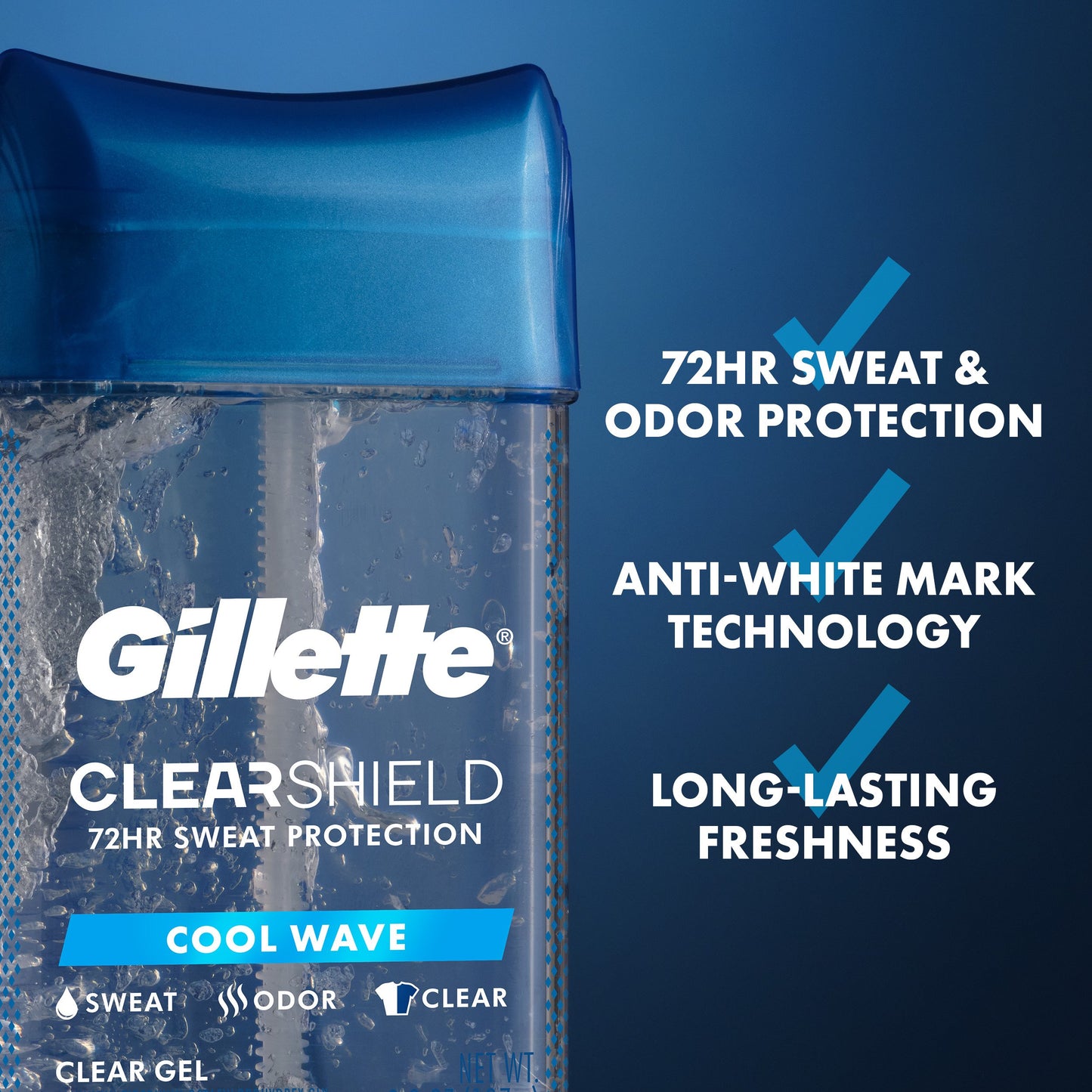 Gillette Clear Shield Cool Wave Antiperspirant - 3 Pack