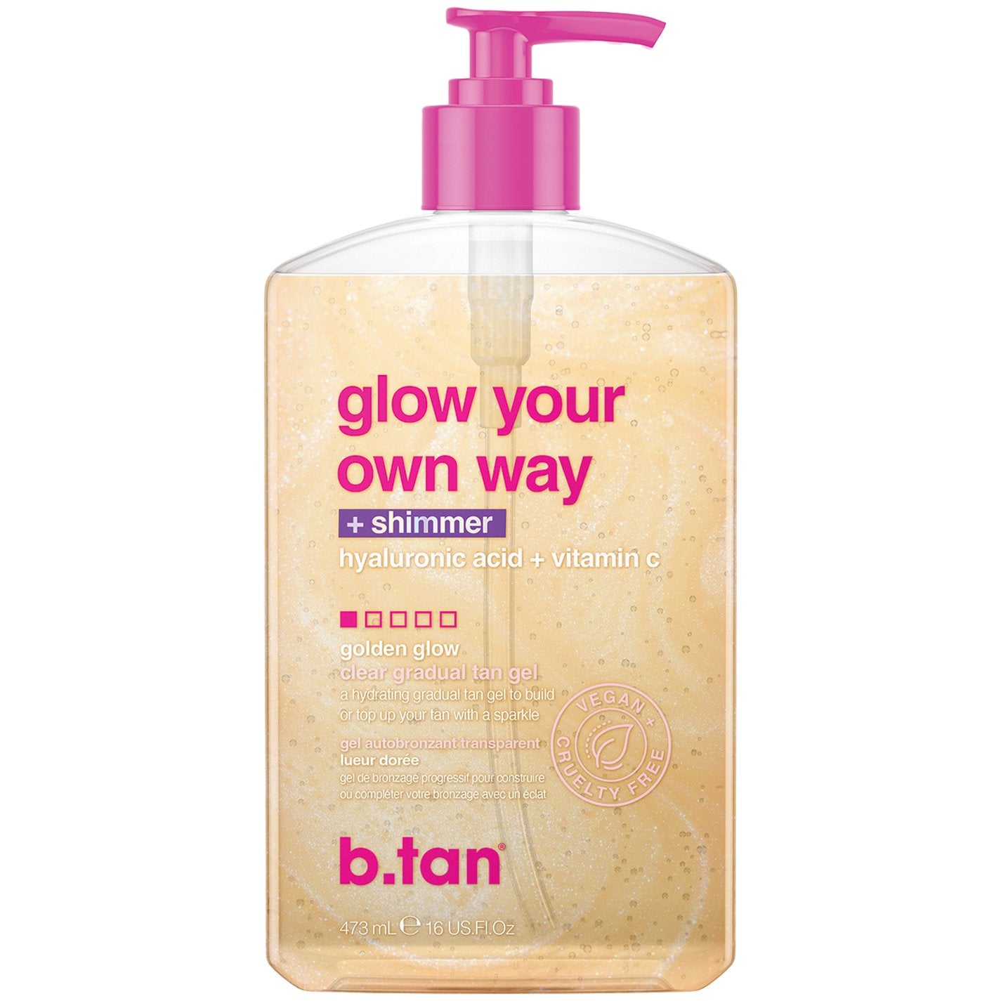 B Tan Glow Your Own Way Shimmer Self Tan Gel - Golden