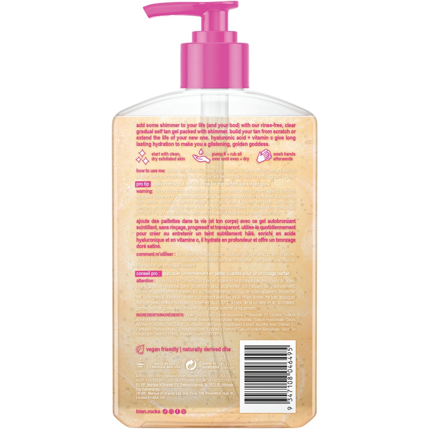 B Tan Glow Your Own Way Shimmer Self Tan Gel - Golden