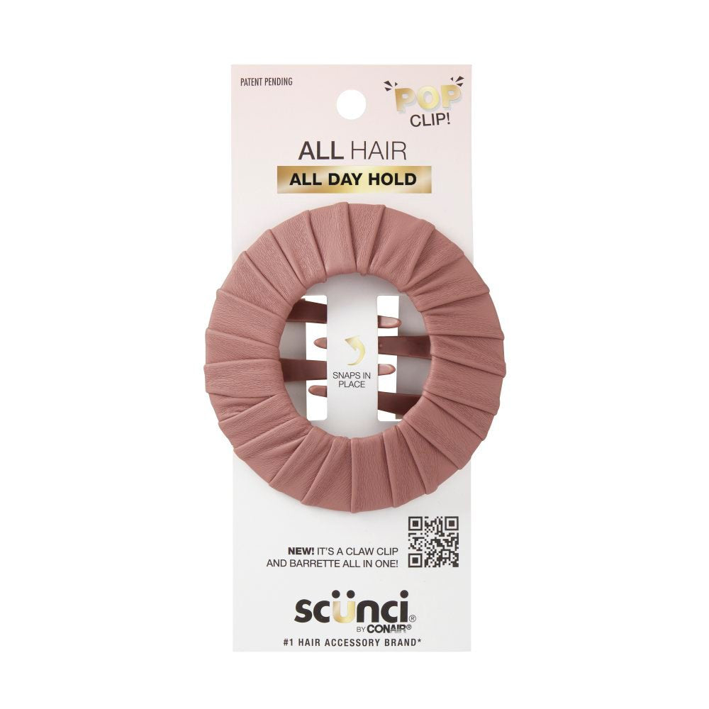 Scunci All Day Hold Hair Pop Claw Clip Barrette - Brown