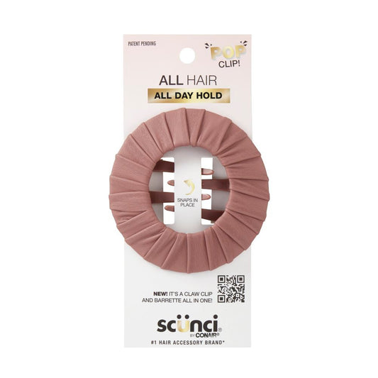 Scunci All Day Hold Hair Pop Claw Clip Barrette - Brown