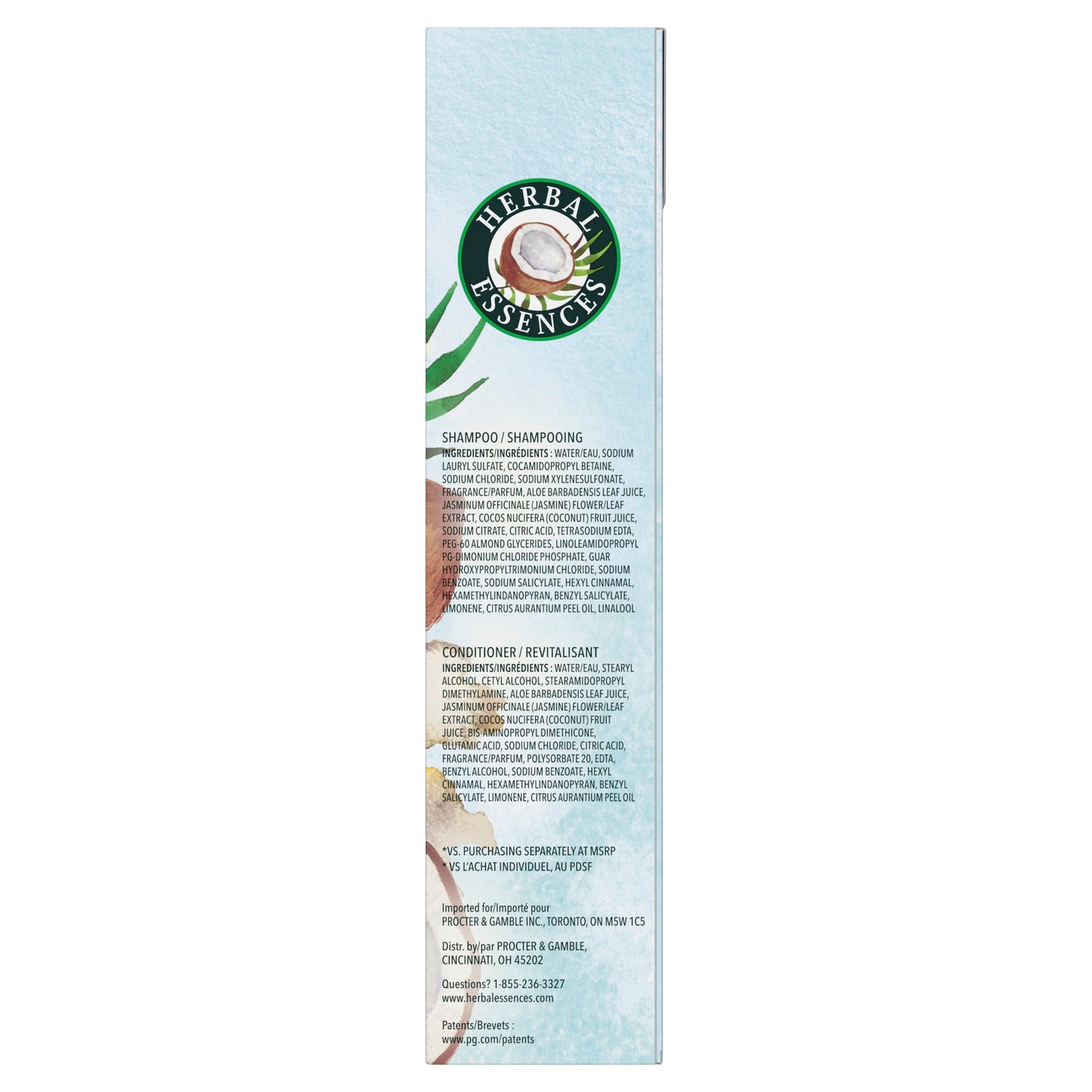 Herbal Essence Hydrating Coconut Water Shampoo & Conditioner - 2pk