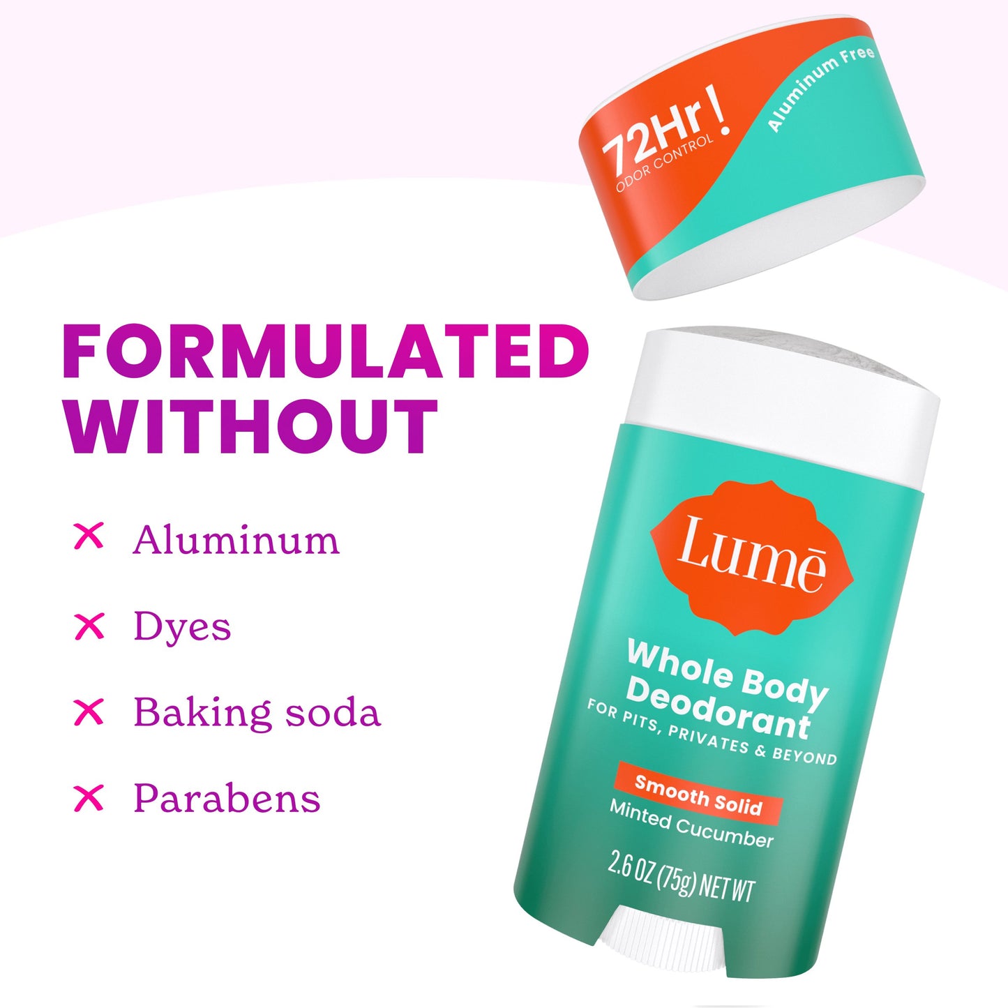 Lume Whole Body Aluminum Free Women's Solid Deodorant - Minted Cucumber
