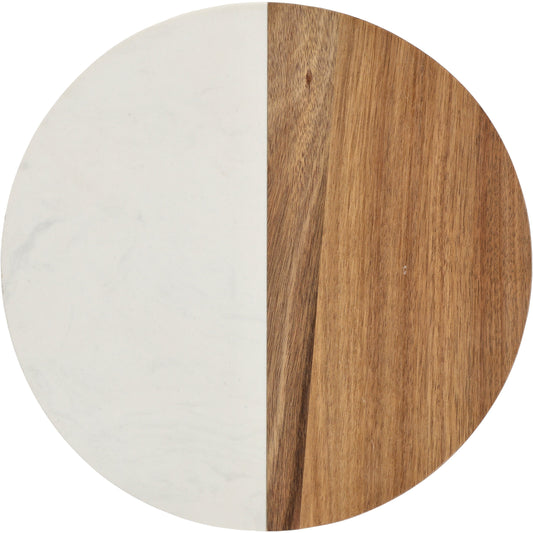 our goods Round Marble & Wood Charcuterie Board