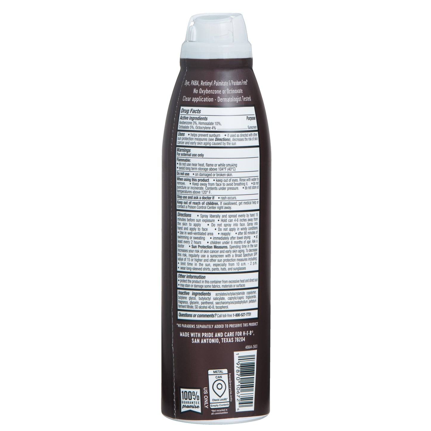 H-E-B Oxybenzone Free Sandalwood Sunscreen Spray - SPF 50