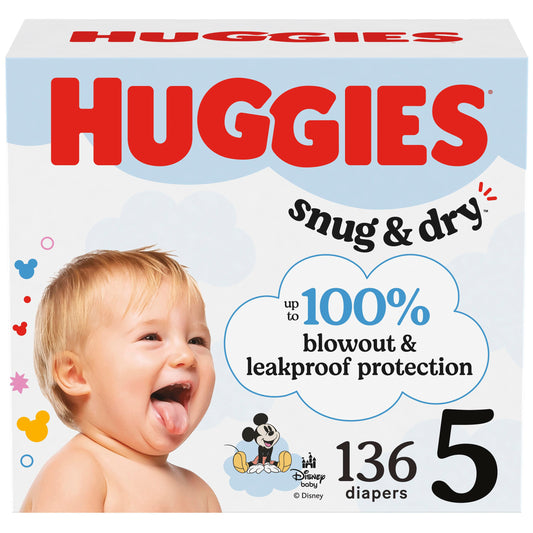 Huggies Snug & Dry Baby Diapers - Size 5 (27+ lbs)