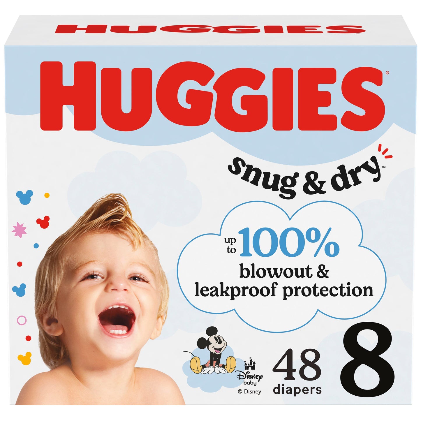 Huggies Snug & Dry Baby Diapers - Size 8 (46+ lbs)