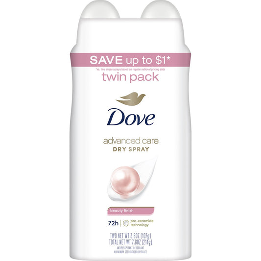 Dove Advanced Care 72 Hr Antisperspirant Deodorant Spray - Beauty Finish