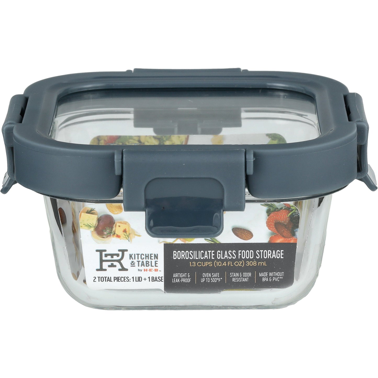 Kitchen & Table by H-E-B Borosilicate Glass Square Food Storage Container