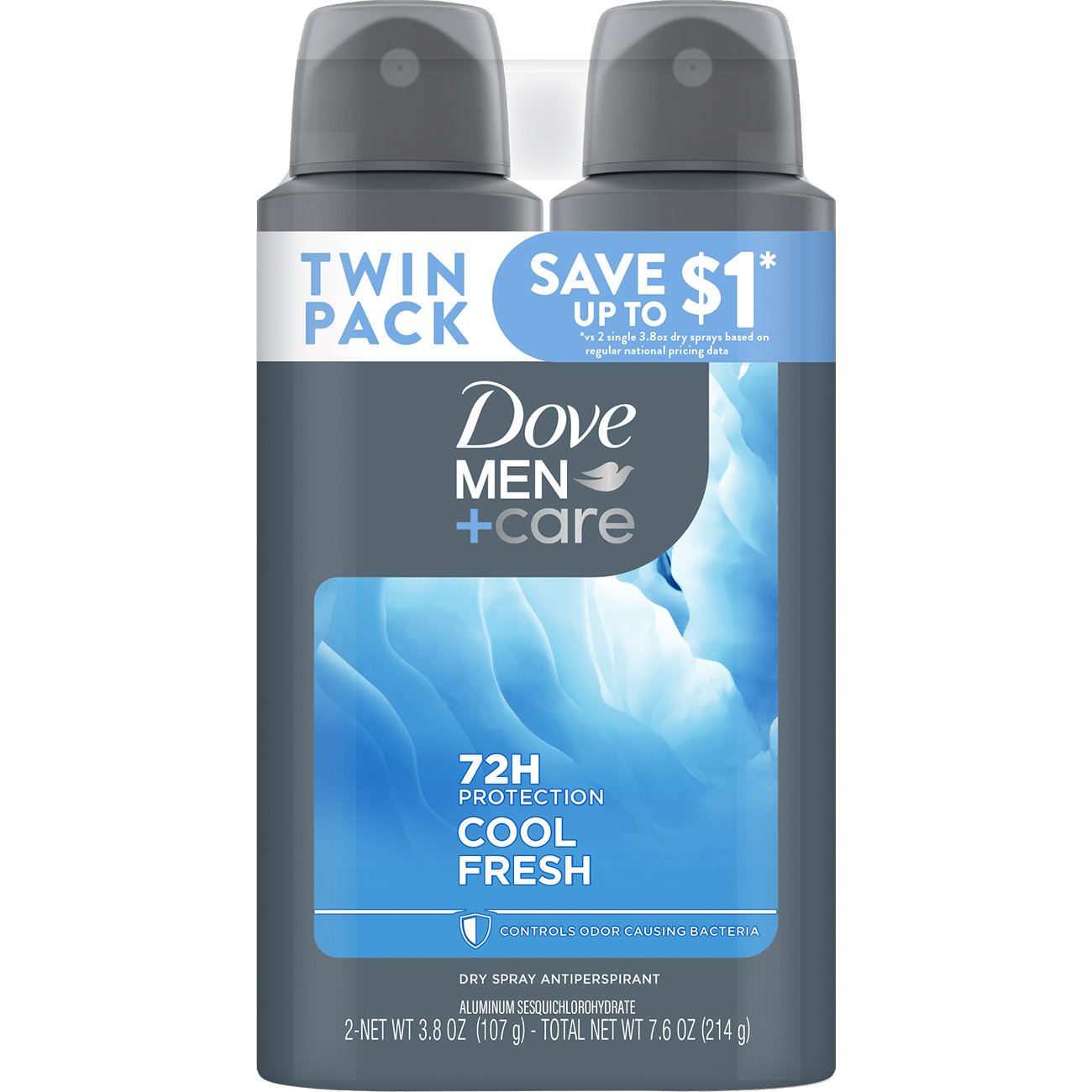 Dove Men+Care 72 Hr Antiperspirant Dry Spray - Cool Fresh, 7.6 oz