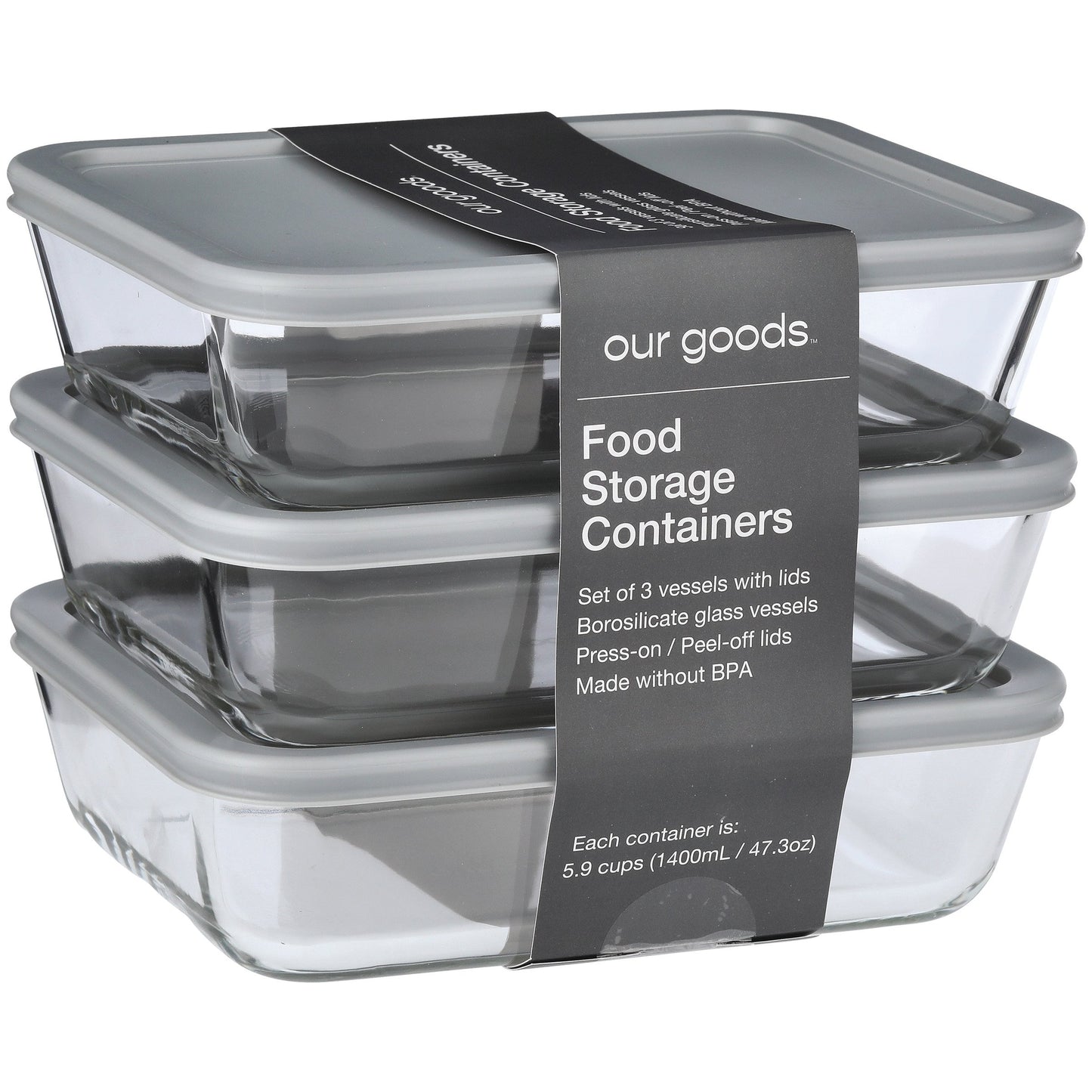 our goods Rectangle Borosilicate Glass Food Storage Container