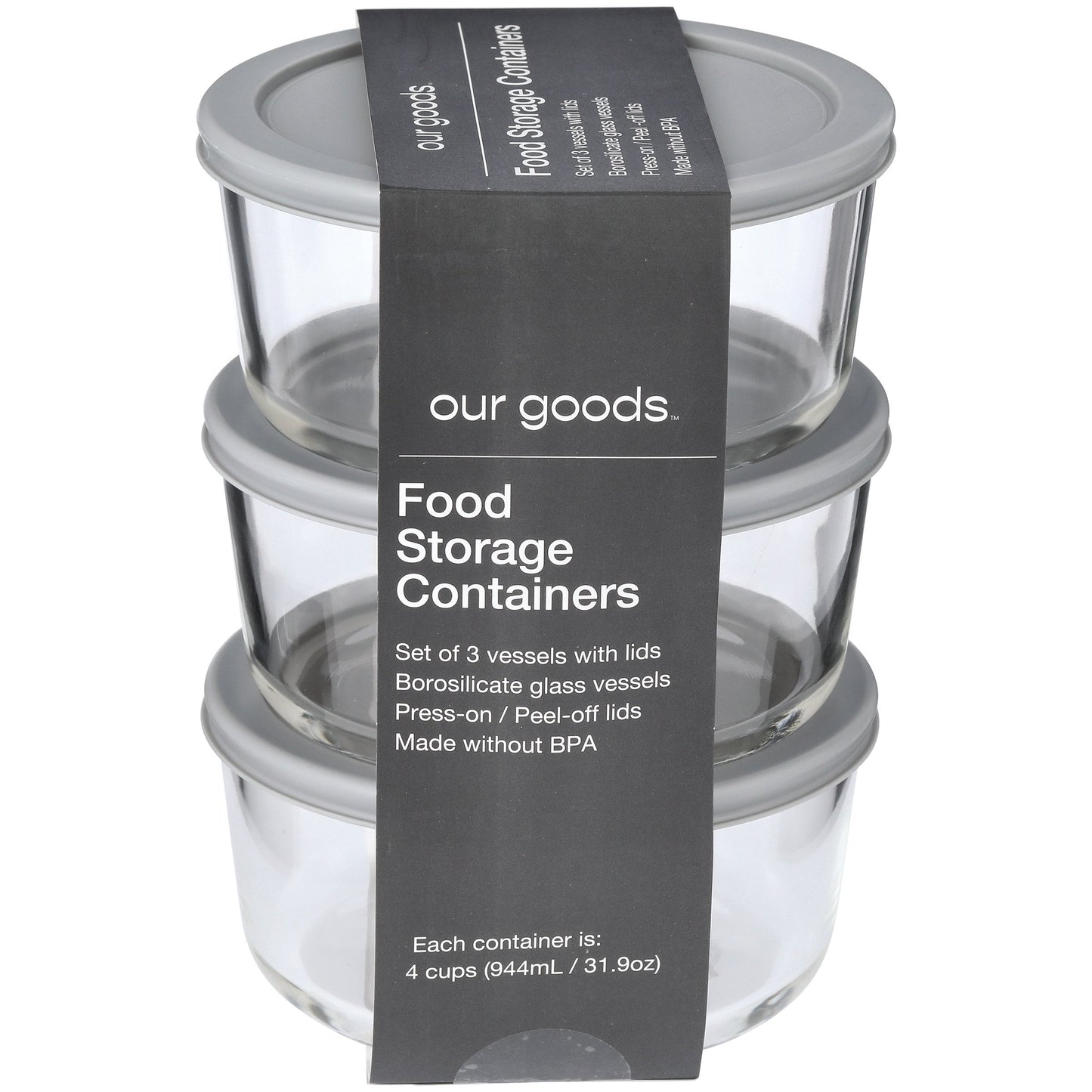 our goods Round Borosilicate Glass Food Storage Container