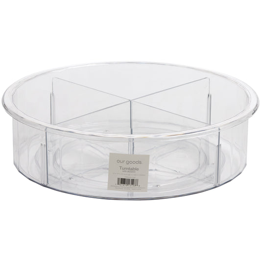 Destination Holiday Lazy Susan with Dividers - Clear