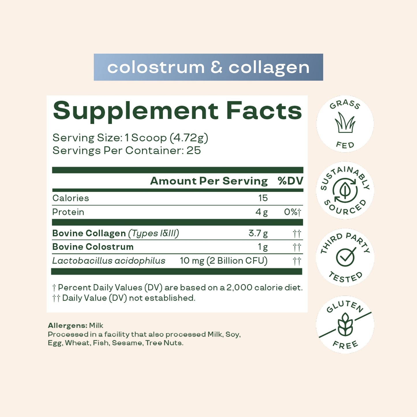 Bloom Colostrum & Collagen Peptides - Unflavored
