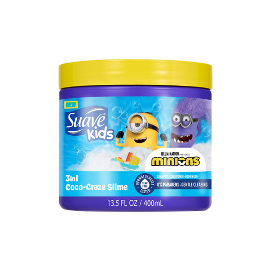 Suave Kids 3-In-1 Coco-Craze Slime Shampoo, Conditioner, and Body Wash