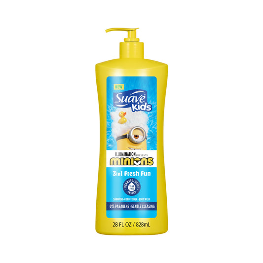 Suave Kids Minions 3-In-1 Shampoo, Conditioner, and Body Wash