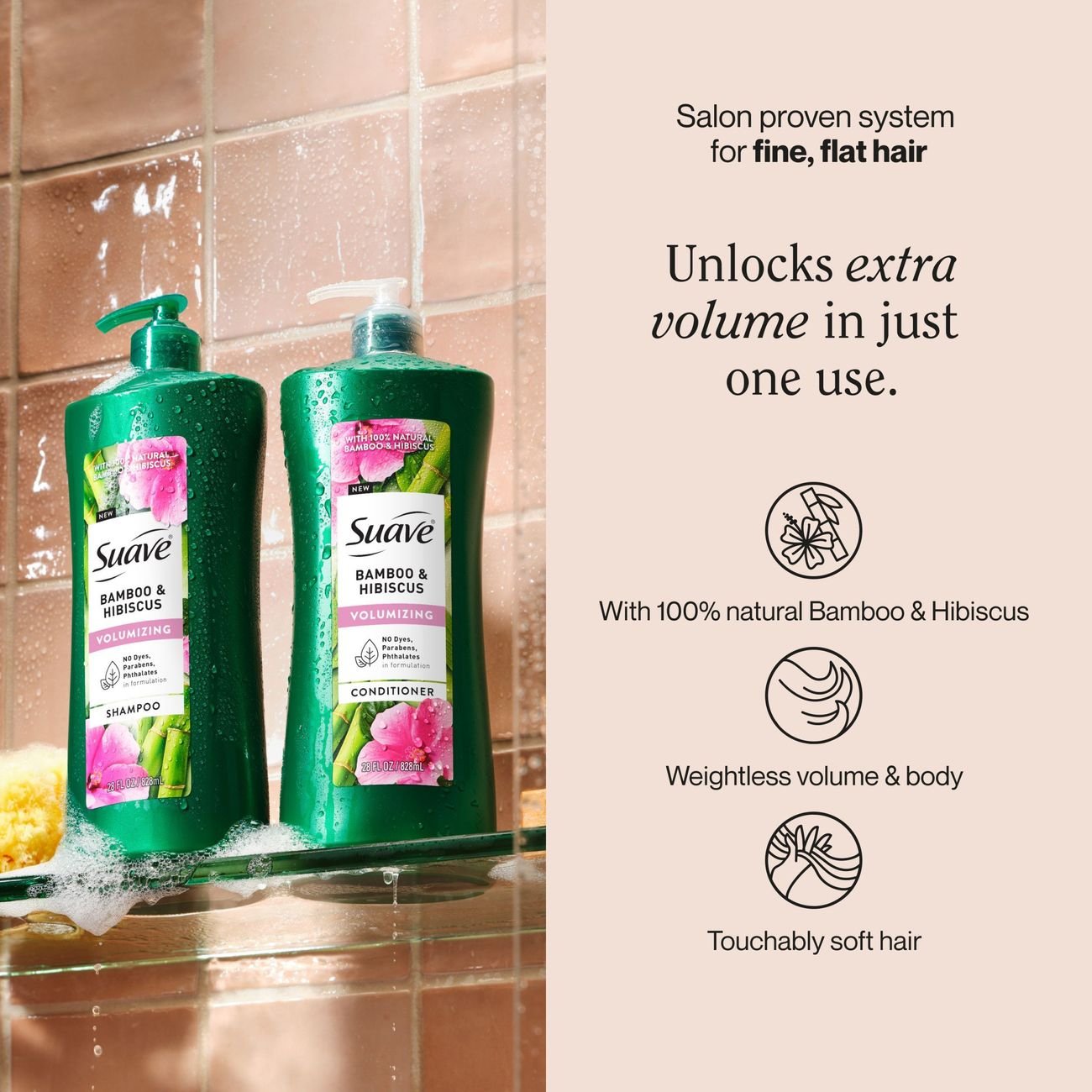 Suave Bamboo & Hibiscus Volumizing Conditioner