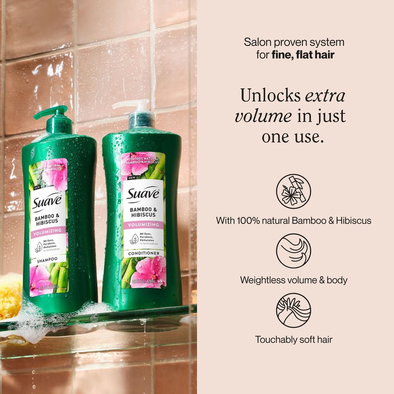 Suave Bamboo & Hibiscus Volumizing Shampoo