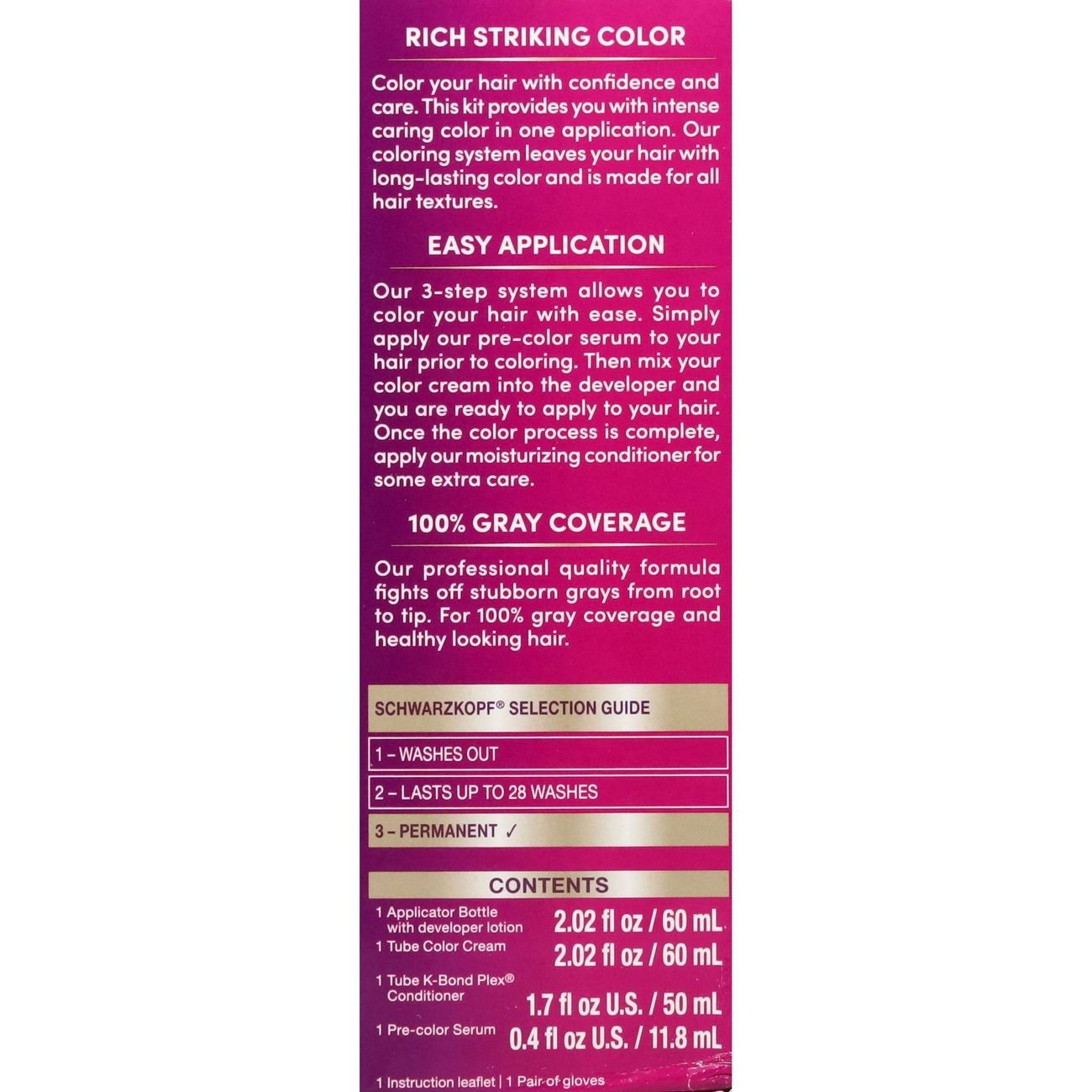 Schwarzkopf Keratin Color Permanent Hair Color - 4.8 Rich Bordeaux