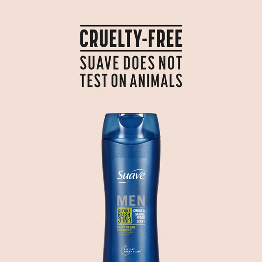 Suave Men Citrus Rush 3-in-1 Shampoo, Conditioner, and Body Wash