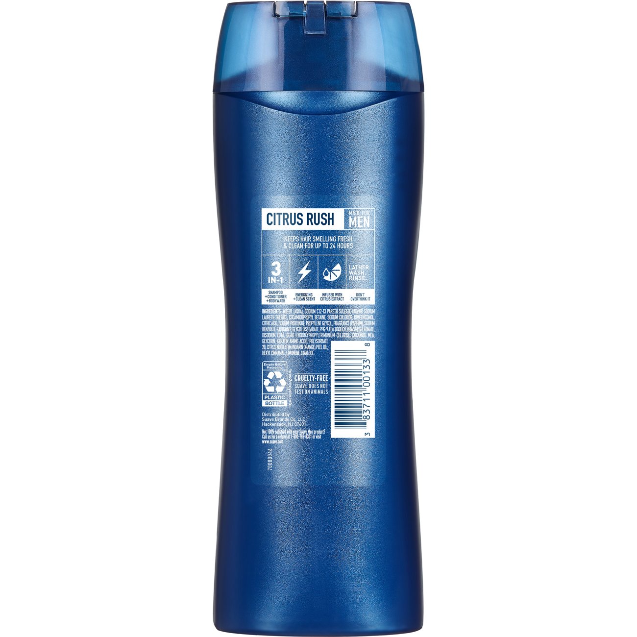 Suave Men Citrus Rush 3-in-1 Shampoo, Conditioner, and Body Wash