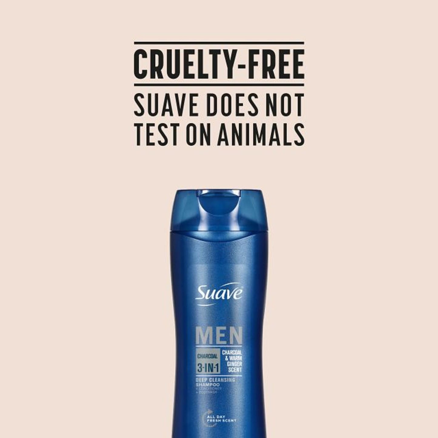 Suave Men Charcoal 3-in-1 Shampoo, Conditioner & Body Wash