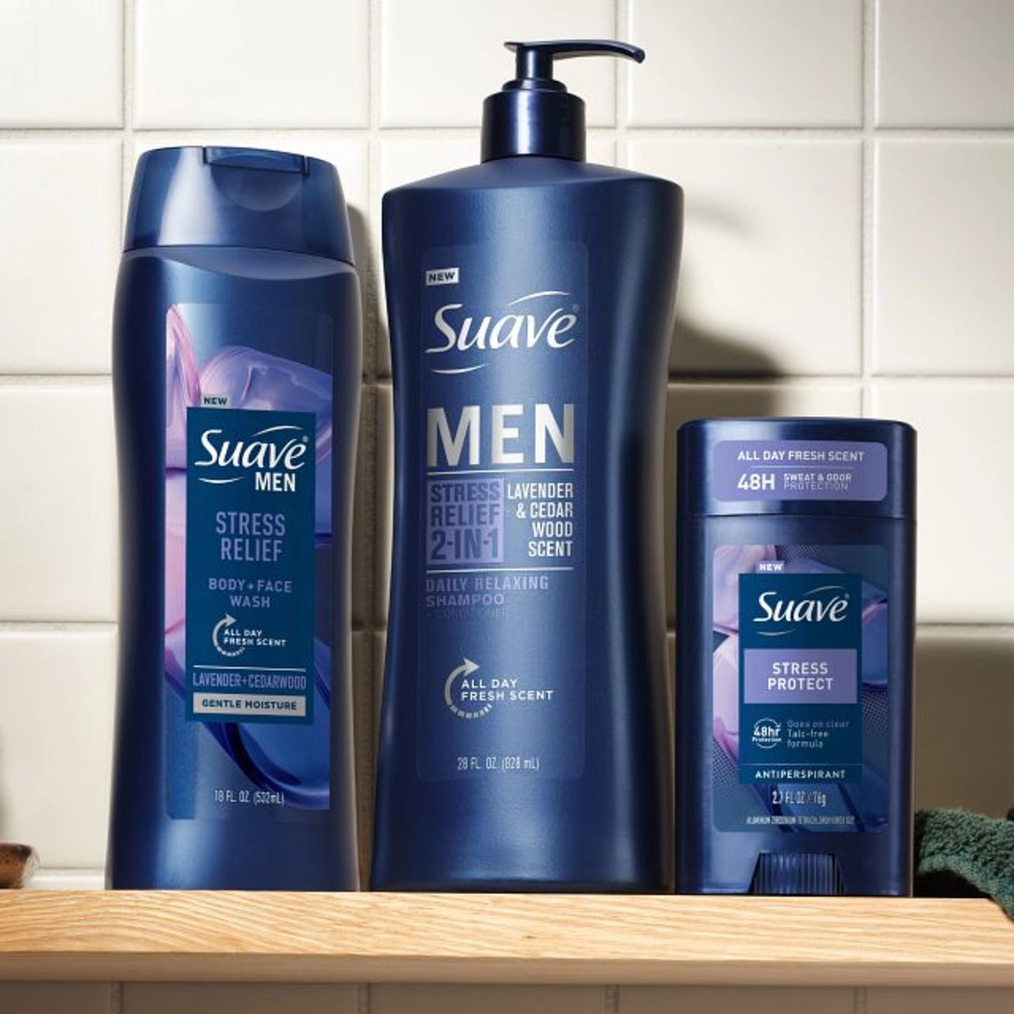 Suave Men Charcoal 3-in-1 Shampoo, Conditioner & Body Wash