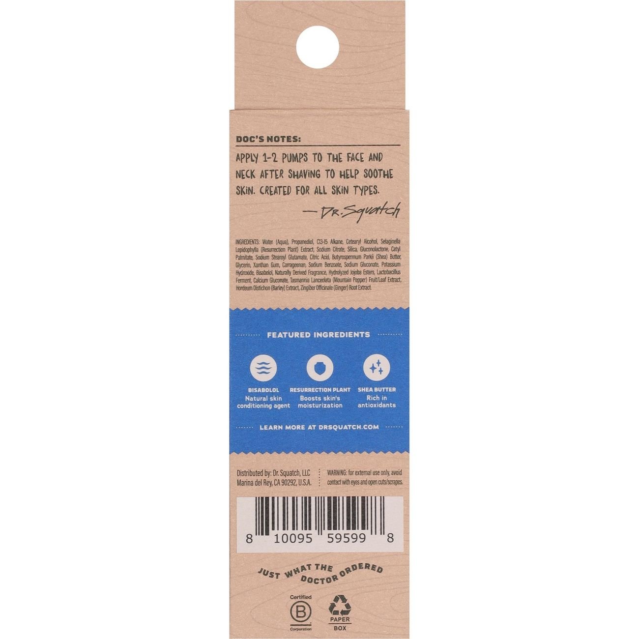 Dr. Squatch Men's Natural Soothing Post Shave Lotion - Fresh Falls
