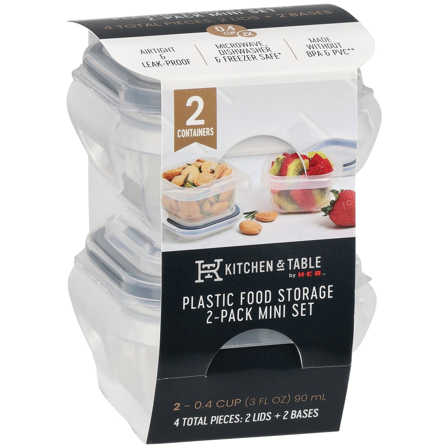 Kitchen & Table by H-E-B Plastic Food Storage Mini Container Set, 2 pk