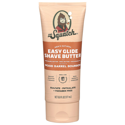 Dr. Squatch Men's Natural Easy Glide Shave Butter - Wood Barrel Bourbon