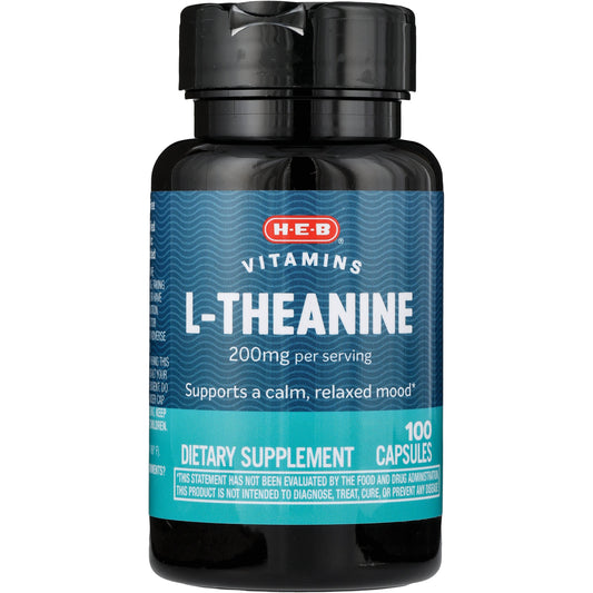 H-E-B Vitamins L-Theanine 200 mg Capsules