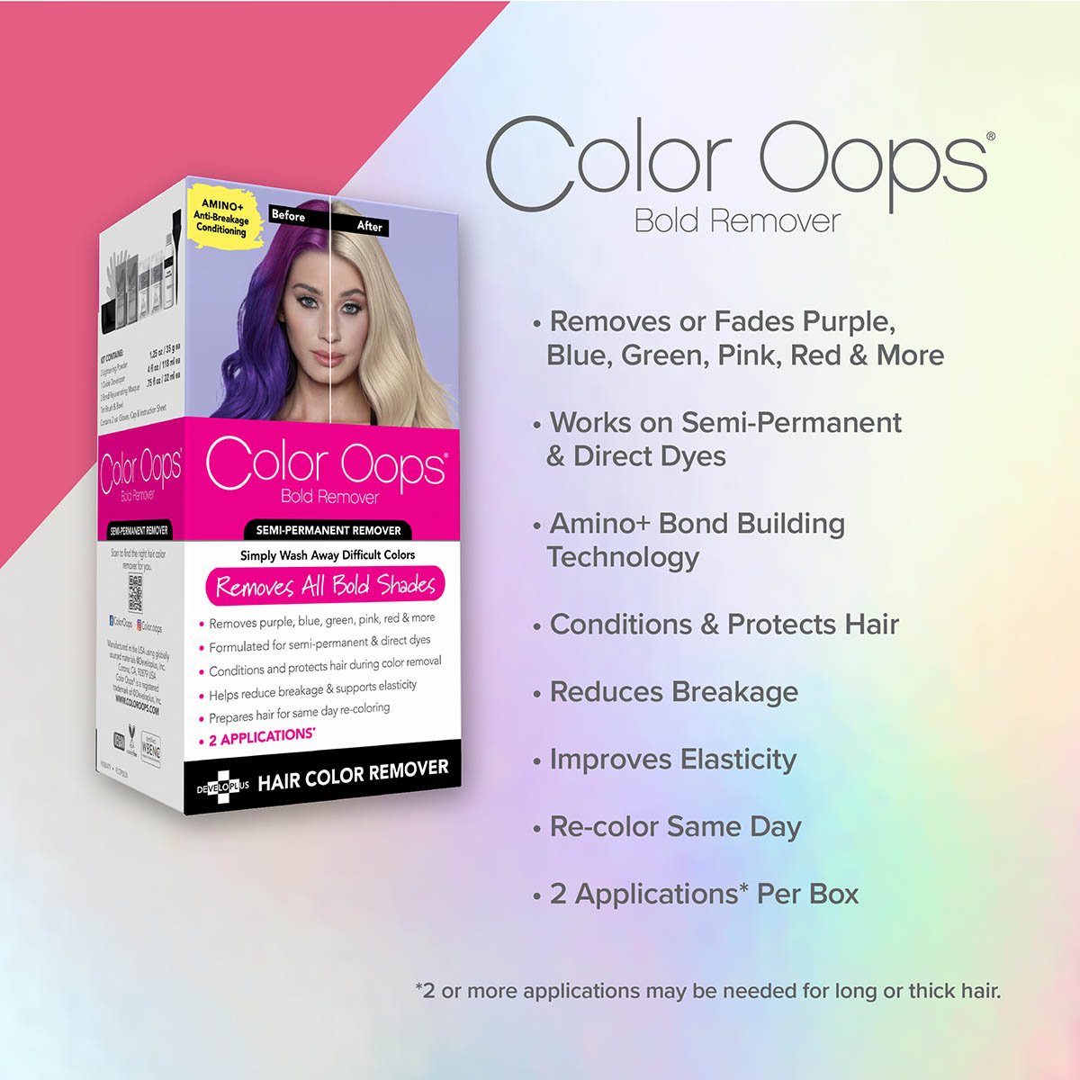 Color Oops Bold Semi-Permanent Hair Color Conditioning Remover