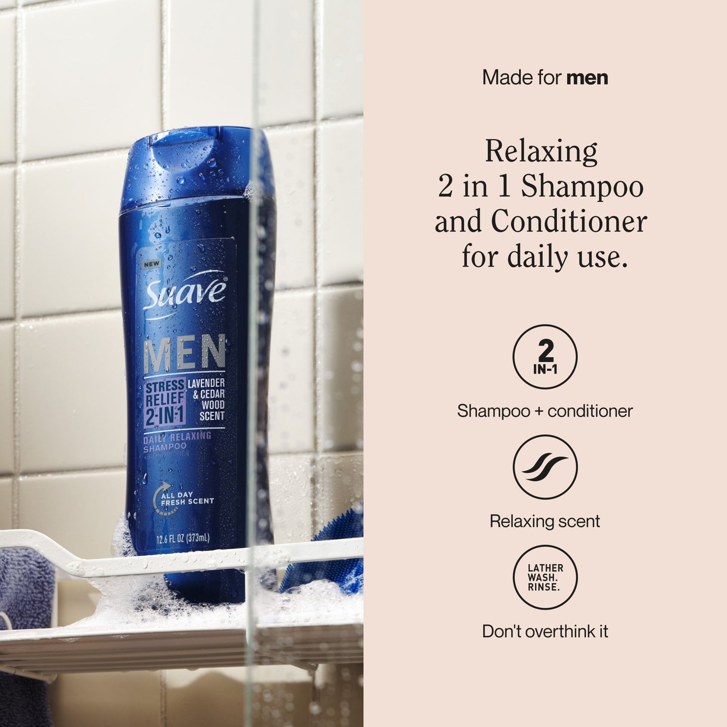 Suave Men Stress Relief 2-in-1 Shampoo & Conditioner