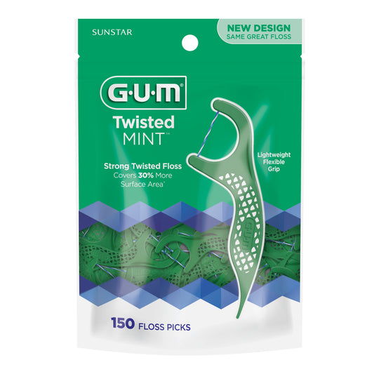 GUM Floss Picks - Twisted Mint