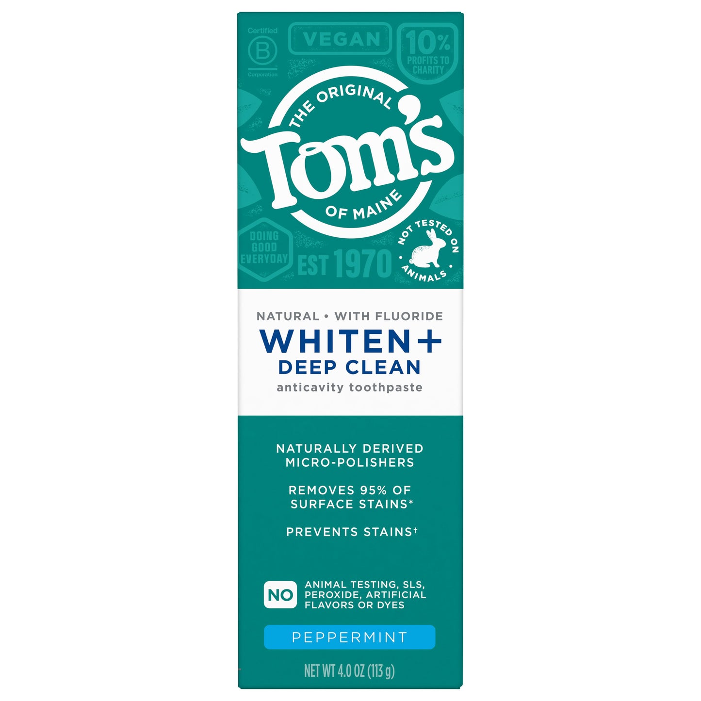 Tom's of Maine Whiten+ Deep Clean Toothpaste Peppermint