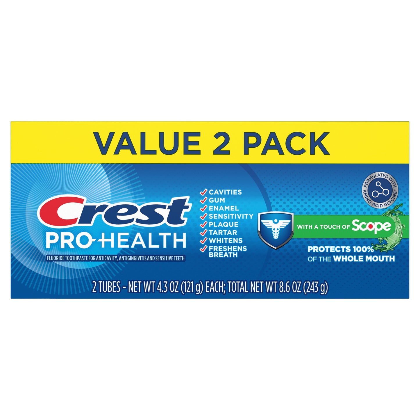 Crest Pro-Health Toothpaste Plus Scope, 4.3oz 2 Pk