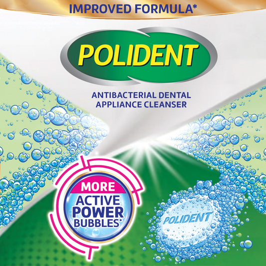 Polident 3 Minute Antibacterial Dental Appliance Cleanser Tablets