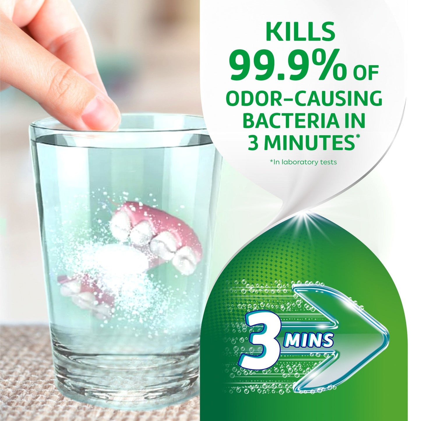 Polident 3 Minute Antibacterial Dental Appliance Cleanser Tablets