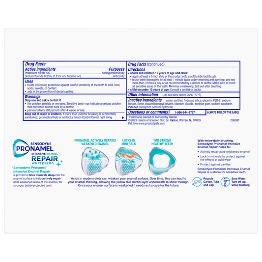 Sensodyne Pronamel Intensive Enamel Repair Whitening Toothpaste - Arctic Breeze, 3.4 oz