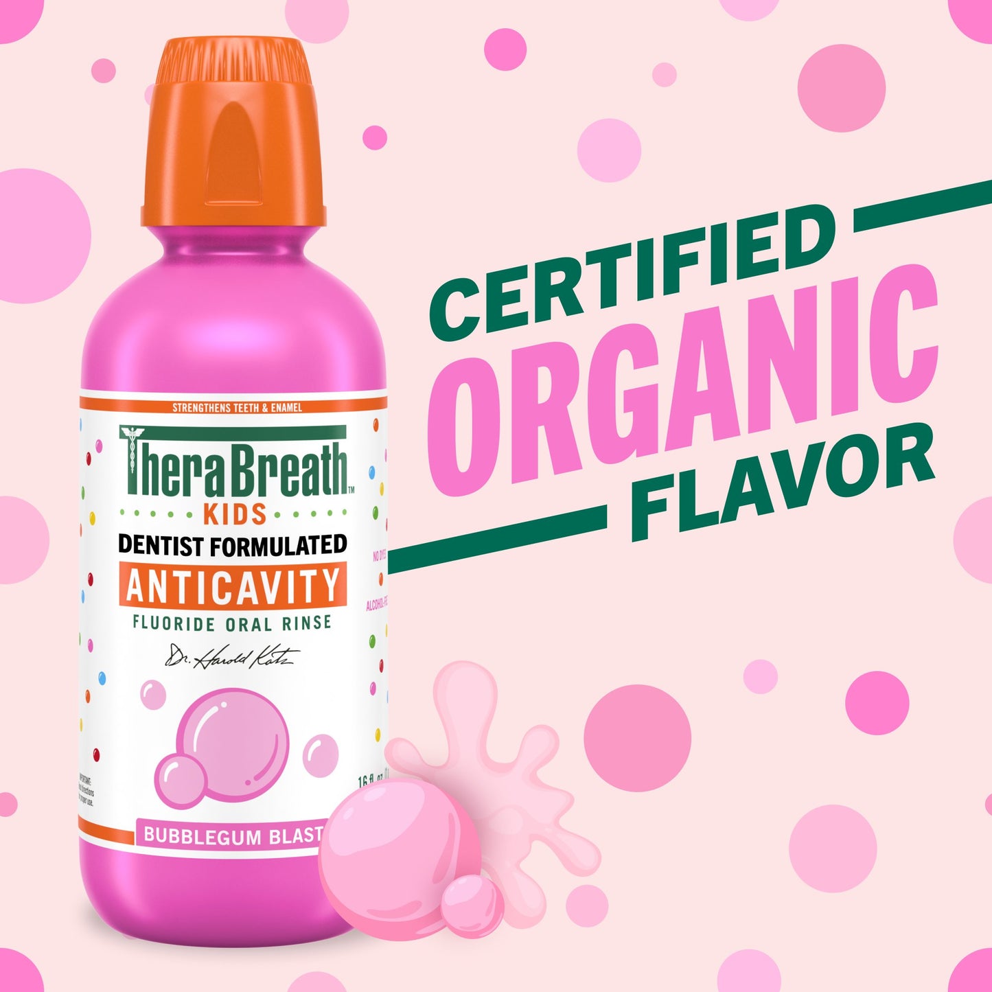Therabreath For Kids Anti Cavity Oral Rinse Bubblegum